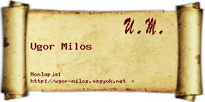 Ugor Milos névjegykártya